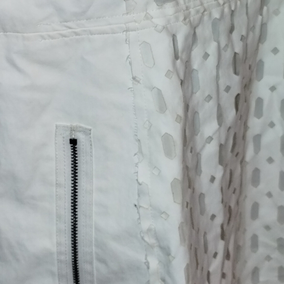 Tracy Reese, faux leather white sleeveless dress with cutouts, lined - Picture 12 of 12